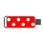 Polka Dots - White on Red Portable USB Flash (Two Sides)