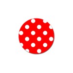 Polka Dots - White on Red Golf Ball Marker (10 pack)