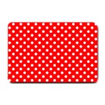 Polka Dots - White on Red Small Doormat