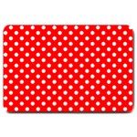 Polka Dots - White on Red Large Doormat