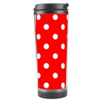Polka Dots - White on Red Travel Tumbler