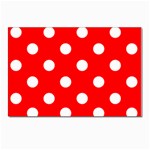 Polka Dots - White on Red Postcard 5  x 7 