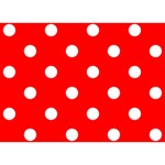 Polka Dots - White on Red Birthday Cake 3D Greeting Card (7x5)