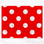 Polka Dots - White on Red Jigsaw Puzzle (Rectangular)