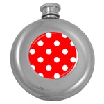Polka Dots - White on Red Hip Flask (5 oz)