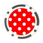 Polka Dots - White on Red Poker Chip Card Guard