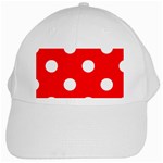 Polka Dots - White on Red White Cap