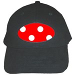 Polka Dots - White on Red Black Cap