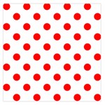 Polka Dots - Red on White Large Satin Scarf (Square)