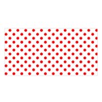 Polka Dots - Red on White Satin Shawl