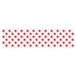 Polka Dots - Red on White Satin Scarf (Oblong)