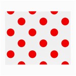 Polka Dots - Red on White Small Glasses Cloth (2 Sides)