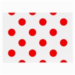 Polka Dots - Red on White Large Glasses Cloth (2 Sides)