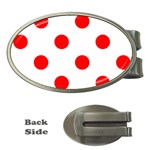 Polka Dots - Red on White Money Clip (Oval)