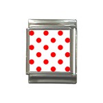 Polka Dots - Red on White Italian Charm (13mm)