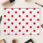Polka Dots - Red on White Cosmetic Bag (XL)