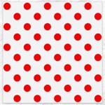 Polka Dots - Red on White Canvas 16  x 16 