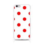 Polka Dots - Red on White Apple iPhone 6/6S Silicone Case (Transparent)