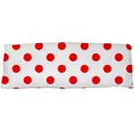 Polka Dots - Red on White Body Pillow Case (Dakimakura) (One Side)