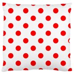 Polka Dots - Red on White Large Cushion Case (Two Sides)