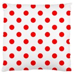 Polka Dots - Red on White Standard Flano Cushion Case (Two Sides)