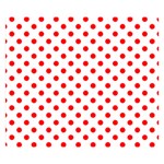 Polka Dots - Red on White Double Sided Flano Blanket (Small)