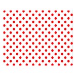 Polka Dots - Red on White Double Sided Flano Blanket (Large)