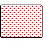 Polka Dots - Red on White Fleece Blanket (Medium) (One Side)