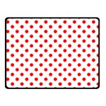 Polka Dots - Red on White Fleece Blanket (Small) (One Side)