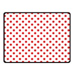 Polka Dots - Red on White Double Sided Fleece Blanket (Small) (Two Sides)