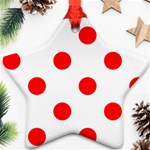 Polka Dots - Red on White Star Ornament (Two Sides)