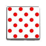 Polka Dots - Red on White Memory Card Reader (Square)