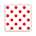 Polka Dots - Red on White Memory Card Reader with Storage (Square)
