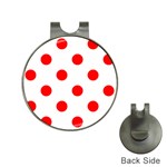 Polka Dots - Red on White Golf Ball Marker Hat Clip