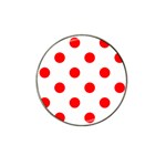 Polka Dots - Red on White Hat Clip Ball Marker (10 pack)