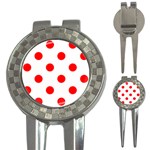 Polka Dots - Red on White 3-in-1 Golf Divot