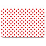 Polka Dots - Red on White Large Doormat