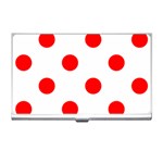 Polka Dots - Red on White Business Card Holder