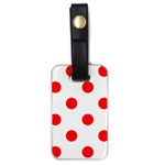 Polka Dots - Red on White Luggage Tag (One Side)