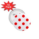 Polka Dots - Red on White 1.75  Button (10 pack)