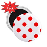 Polka Dots - Red on White 2.25  Magnet (10 pack)