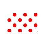 Polka Dots - Red on White Magnet (Name Card)