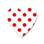 Polka Dots - Red on White Magnet (Heart)