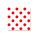 Polka Dots - Red on White Magnet (Square)