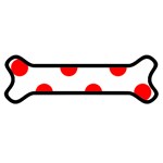 Polka Dots - Red on White Magnet (Dog Bone)