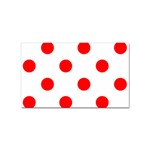 Polka Dots - Red on White Sticker (Rectangular)
