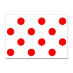 Polka Dots - Red on White Sticker A4 (10 pack)