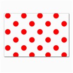Polka Dots - Red on White Postcard 4  x 6 