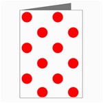 Polka Dots - Red on White Greeting Card