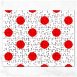 Polka Dots - Red on White Jigsaw Puzzle (Rectangular)